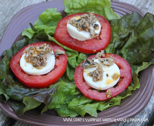 Caprese Salad with Sardines Caprese Salad with Sardines